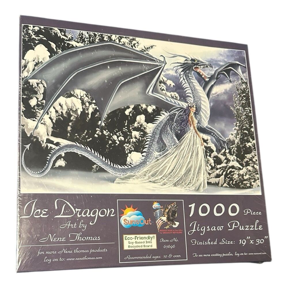 ICE DRAGON by Nene Thomas - SunsOut 1000 piece FANTASY puzzle - NEW